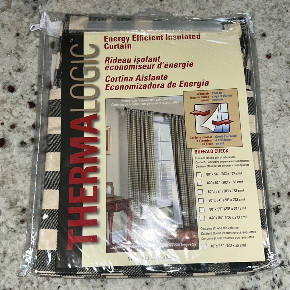 Thermalogic™ Check Grommet-Top Valance, 40